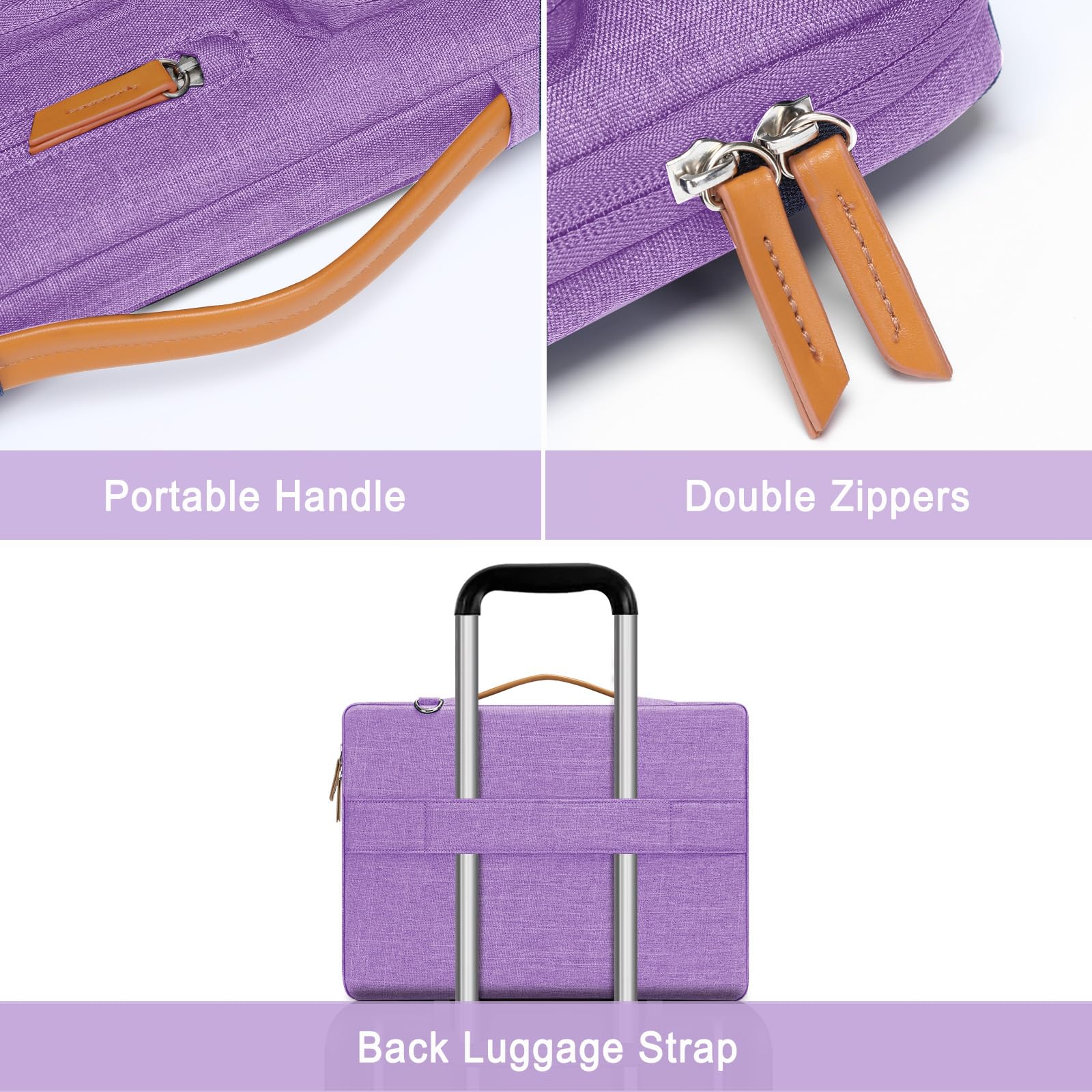 Foto 5 pulgar | Bandolera Para Portátil Mosiso 360 Protective 14 Pulgadas, Color Lila - Venta Internacional.
