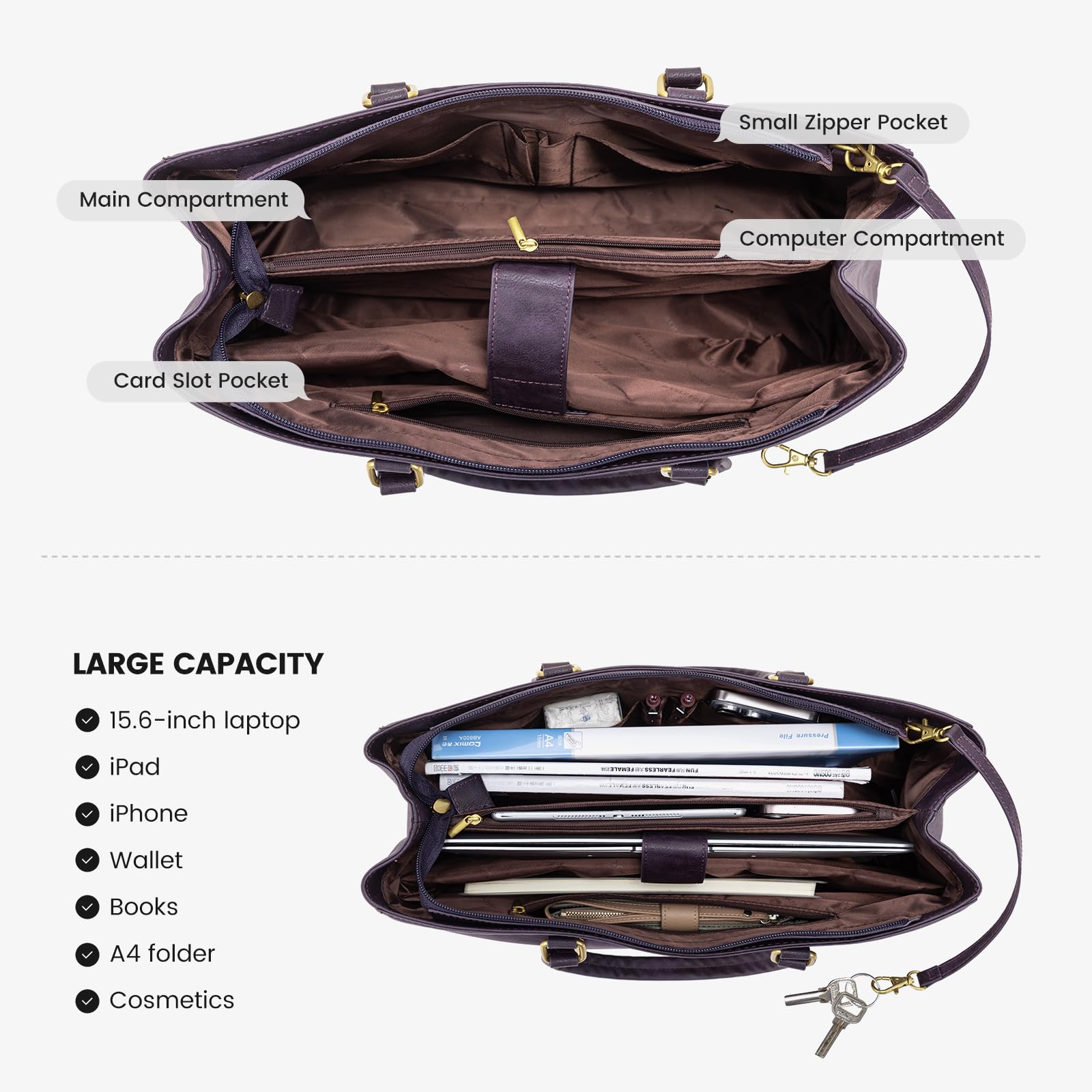 Foto 5 pulgar | Bolsa Para Portátil Lovevook Para Mujer De 15.6 Pulgadas, Piel Impermeable - Venta Internacional.