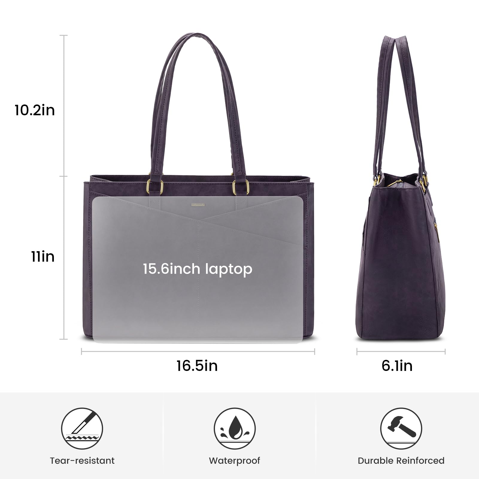 Foto 6 pulgar | Bolsa Para Portátil Lovevook Para Mujer De 15.6 Pulgadas, Piel Impermeable - Venta Internacional.
