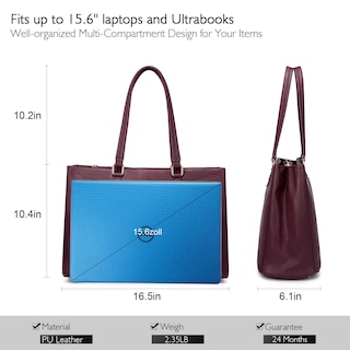 Foto 6 | Bolsa De Mano Para Portátil Lovevook De Piel Impermeable De 15,6 Pulgadas, Color Morado - Venta Internacional.