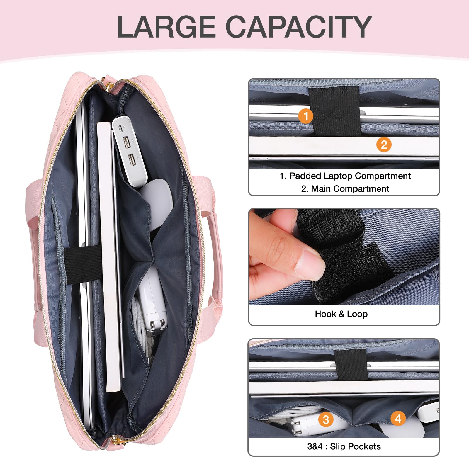 Foto 3 | Funda Para Portátil Mosiso De 15-15,6 Pulgadas, Cuadrada, Acolchada, Rosa - Venta Internacional.
