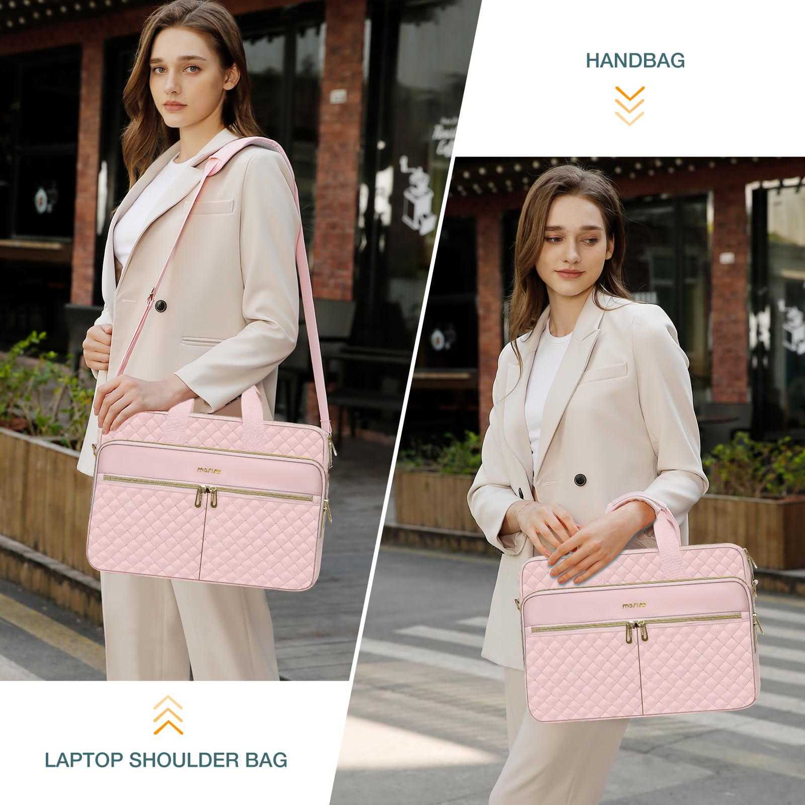 Foto 5 | Funda Para Portátil Mosiso De 15-15,6 Pulgadas, Cuadrada, Acolchada, Rosa - Venta Internacional.