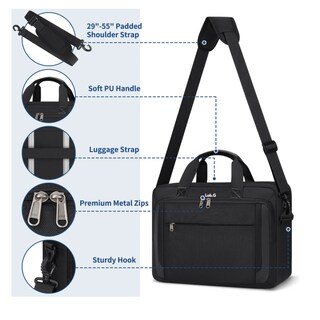Foto 3 | Maletín Para Laptop De 15.6 Pulgadas Impermeable De Hombre Lab.g, Negro