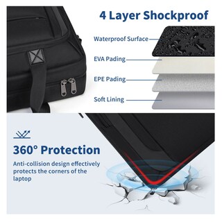 Foto 4 | Maletín Para Laptop De 15.6 Pulgadas Impermeable De Hombre Lab.g, Negro