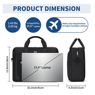 Foto 5 | Maletín Para Laptop De 15.6 Pulgadas Impermeable De Hombre Lab.g, Negro