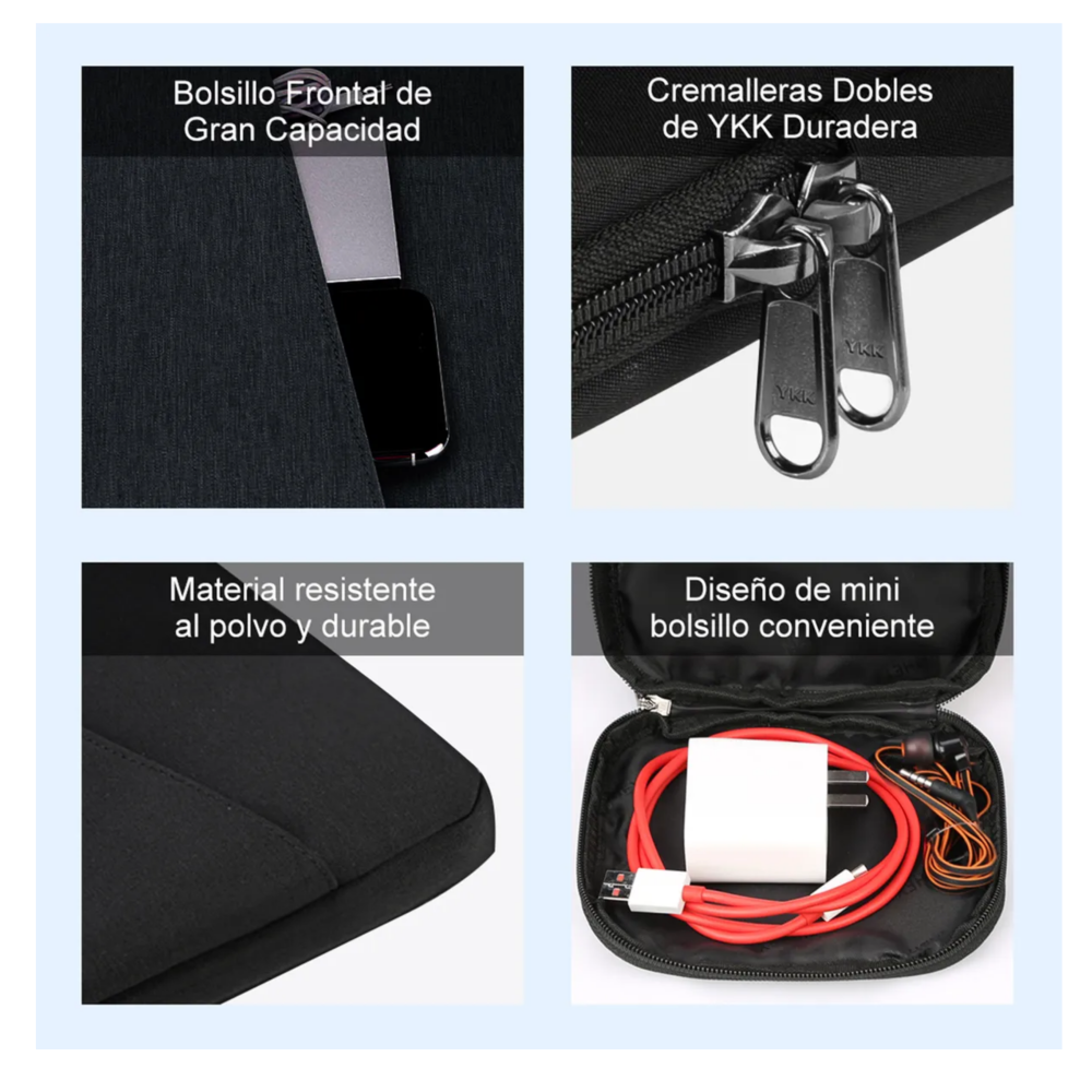 Foto 2 | Funda Para Laptop Maletín Impermeable 15.6 In Para Macbook Lab.g, Negro