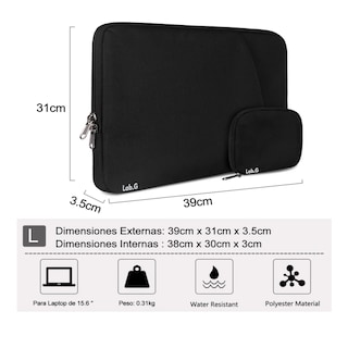 Foto 4 | Funda Para Laptop Maletín Impermeable 15.6 In Para Macbook Lab.g, Negro