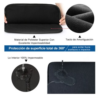 Foto 2 | Funda Para Laptop Maletín Impermeable 15.6 In Para Macbook Belug, Negro