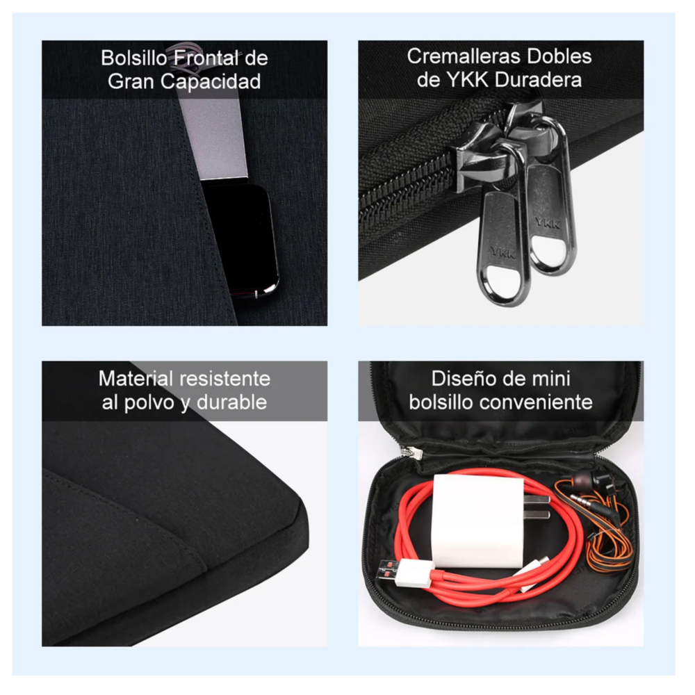 Foto 3 | Funda Para Laptop Maletín Impermeable 15.6 In Para Macbook Belug, Negro