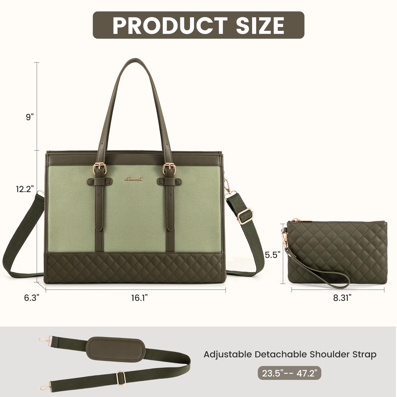 Foto 3 pulgar | Bolsa De Lona Para Portátil Lovevook Para Mujer De 15.6 Pulgadas Con Bolso De Mano - Venta Internacional.