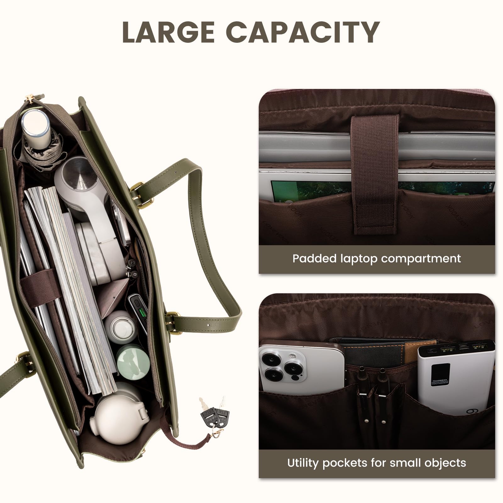 Foto 3 | Bolsa De Lona Para Portátil Lovevook Para Mujer De 15.6 Pulgadas Con Bolso De Mano - Venta Internacional.