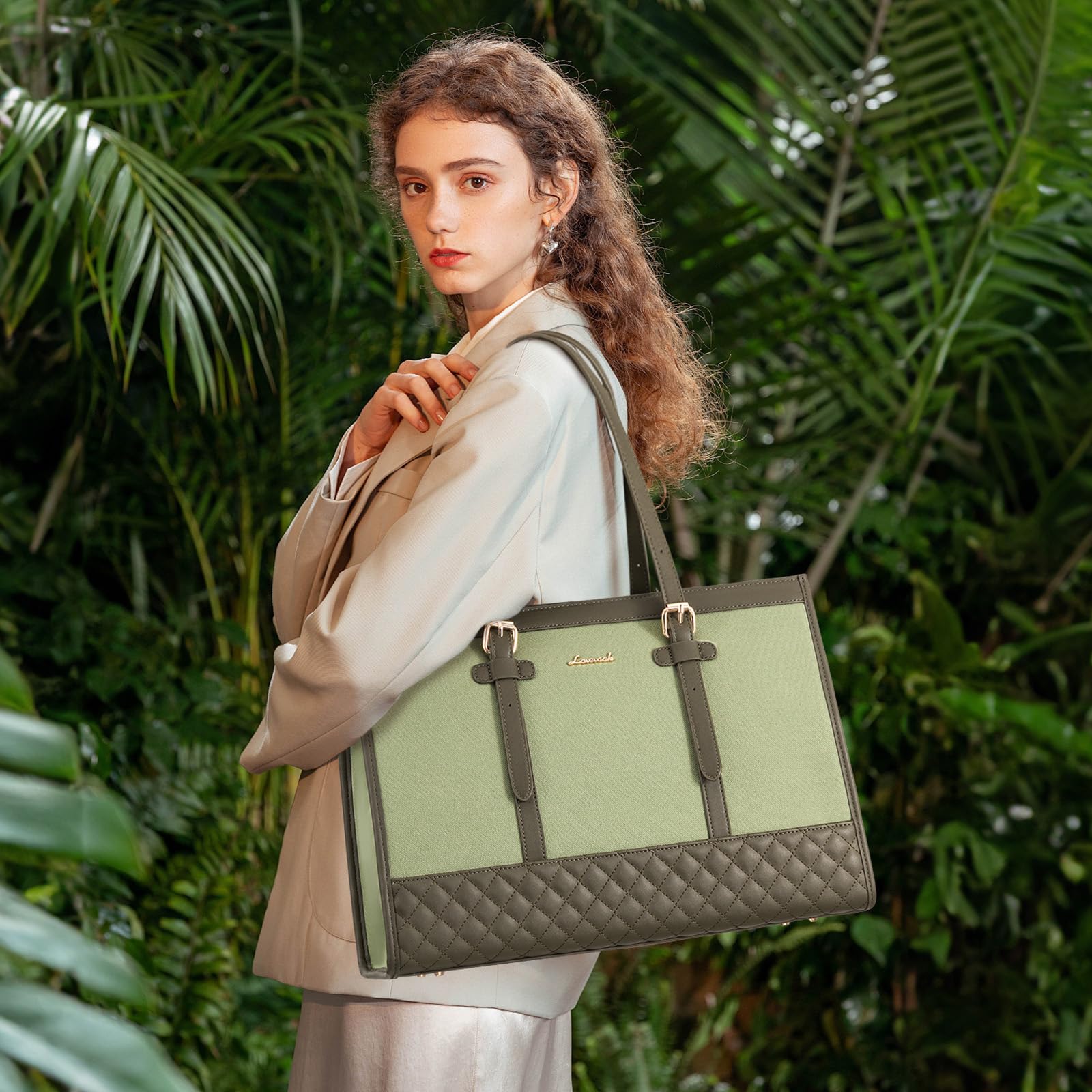 Foto 7 pulgar | Bolsa De Lona Para Portátil Lovevook Para Mujer De 15.6 Pulgadas Con Bolso De Mano - Venta Internacional.