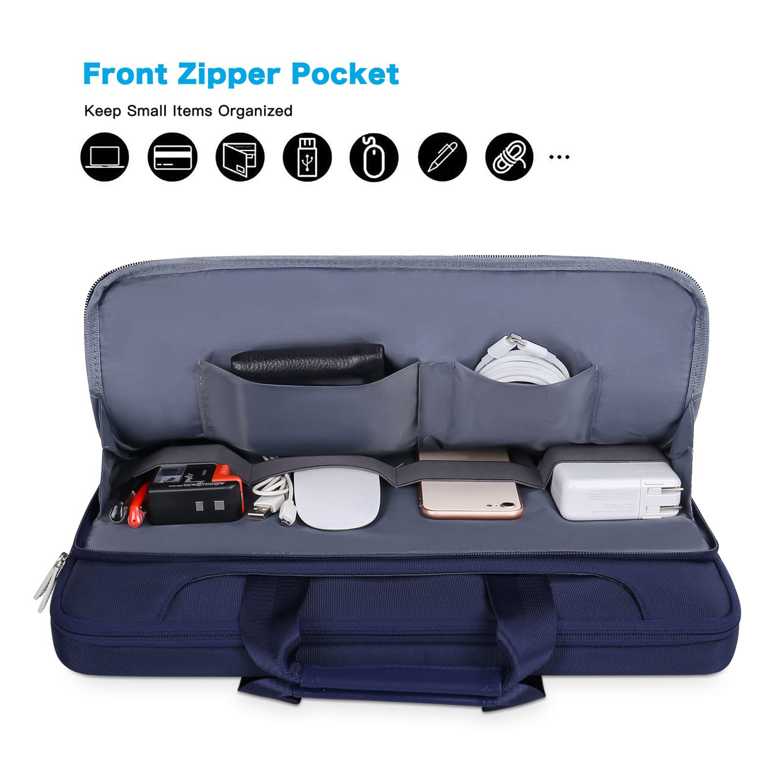 Foto 4 pulgar | Bolso De Hombro Para Portátil Mosiso 360 Protective 13-14 Pulgadas Azul Marino - Venta Internacional.