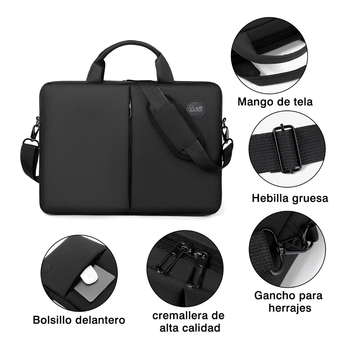 Foto 3 | Maletín Impermeable Portátil Para Portátil De 15,6 Pulgadas Lab.g Negro