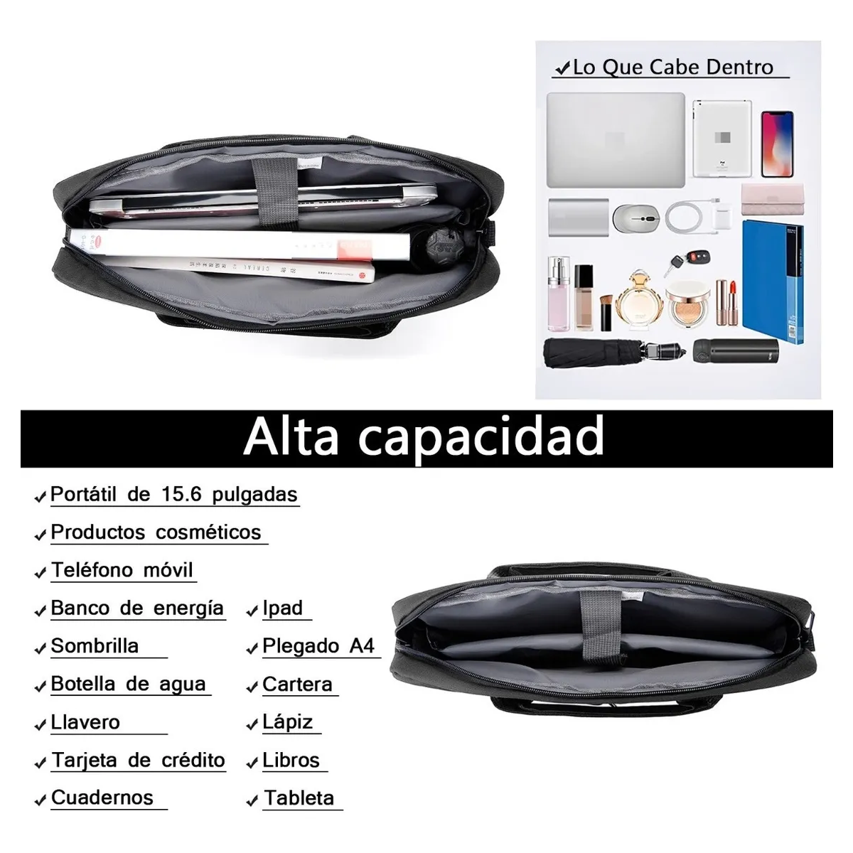 Foto 5 pulgar | Maletín Impermeable Portátil Para Portátil De 15,6 Pulgadas Lab.g Negro
