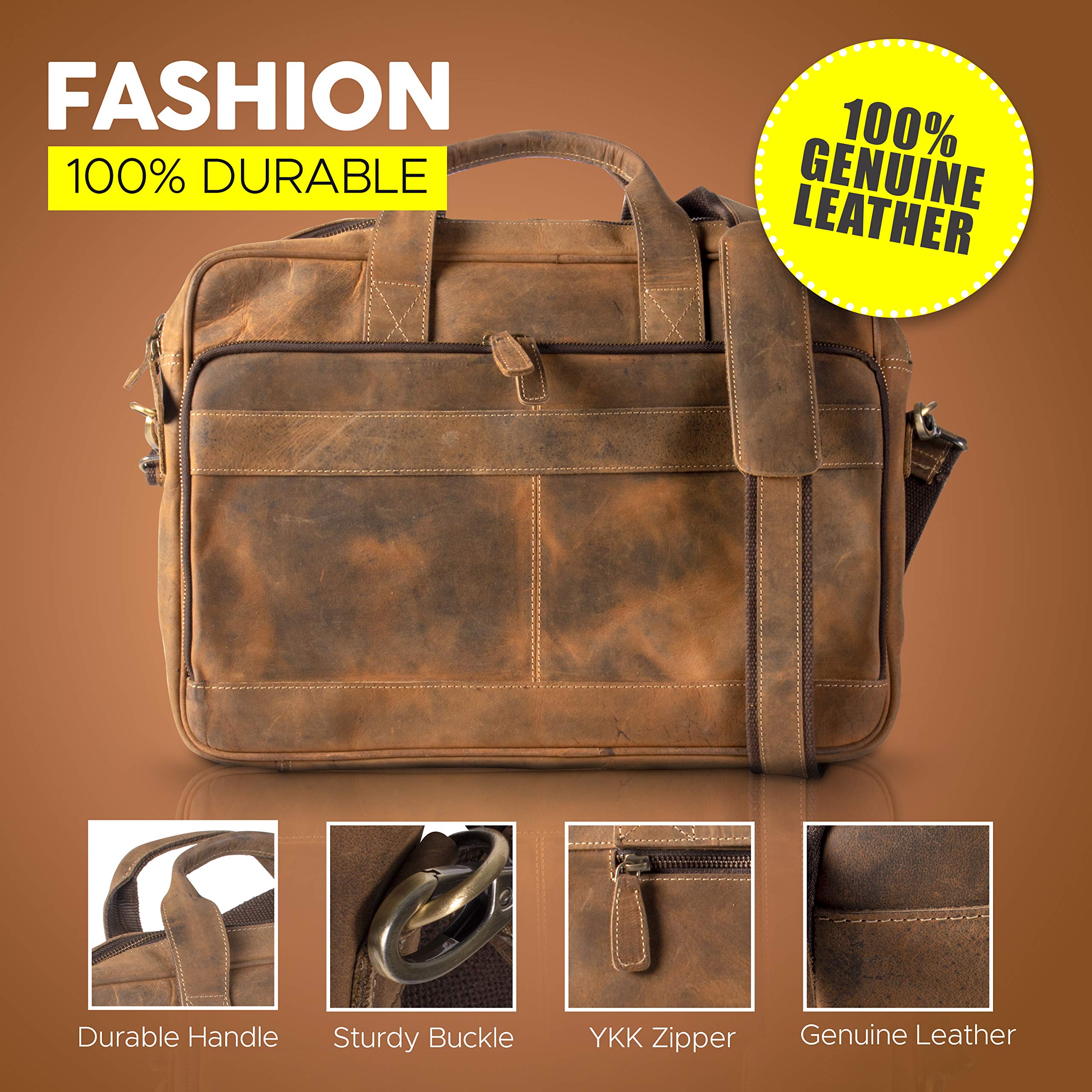 Foto 5 | Maletín De Piel Komalc Laptop Messenger Bag De 16 Pulgadas - Venta Internacional.