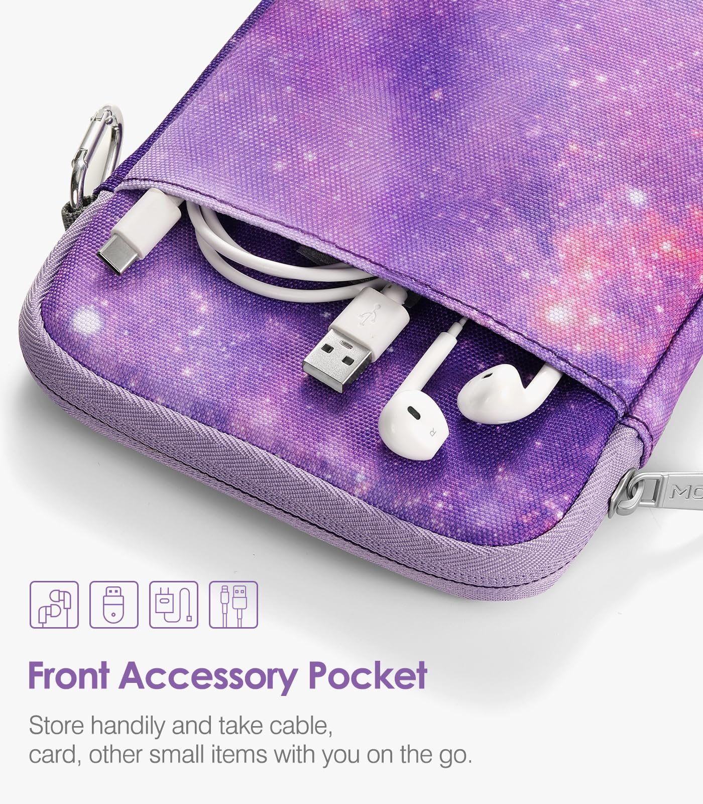 Foto 4 | Funda Acolchada Moko Para Tableta Ereader De 6 A 7 Pulgadas, Color Morado - Venta Internacional.