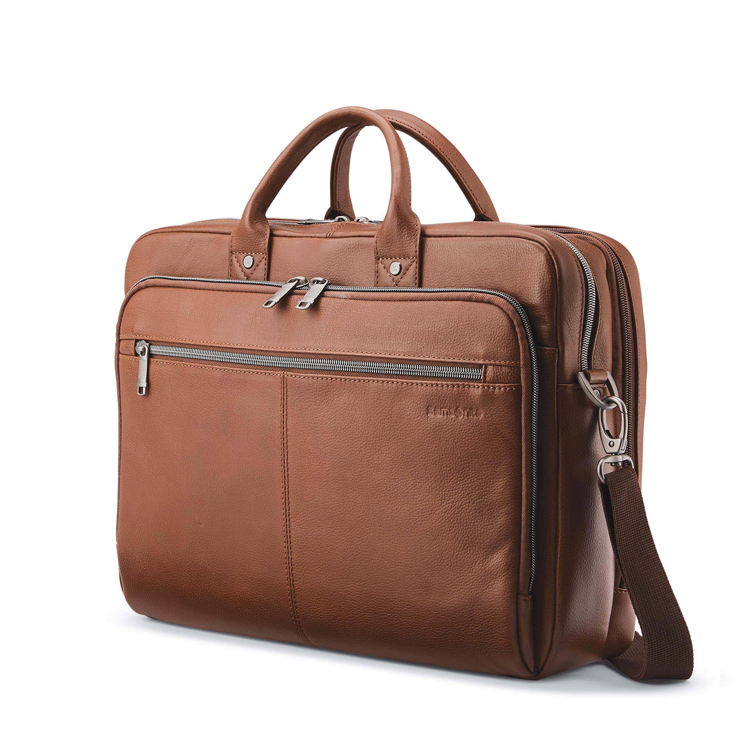 Maletín Samsonite Classic Leather Toploader Cognac - Venta Internacional.