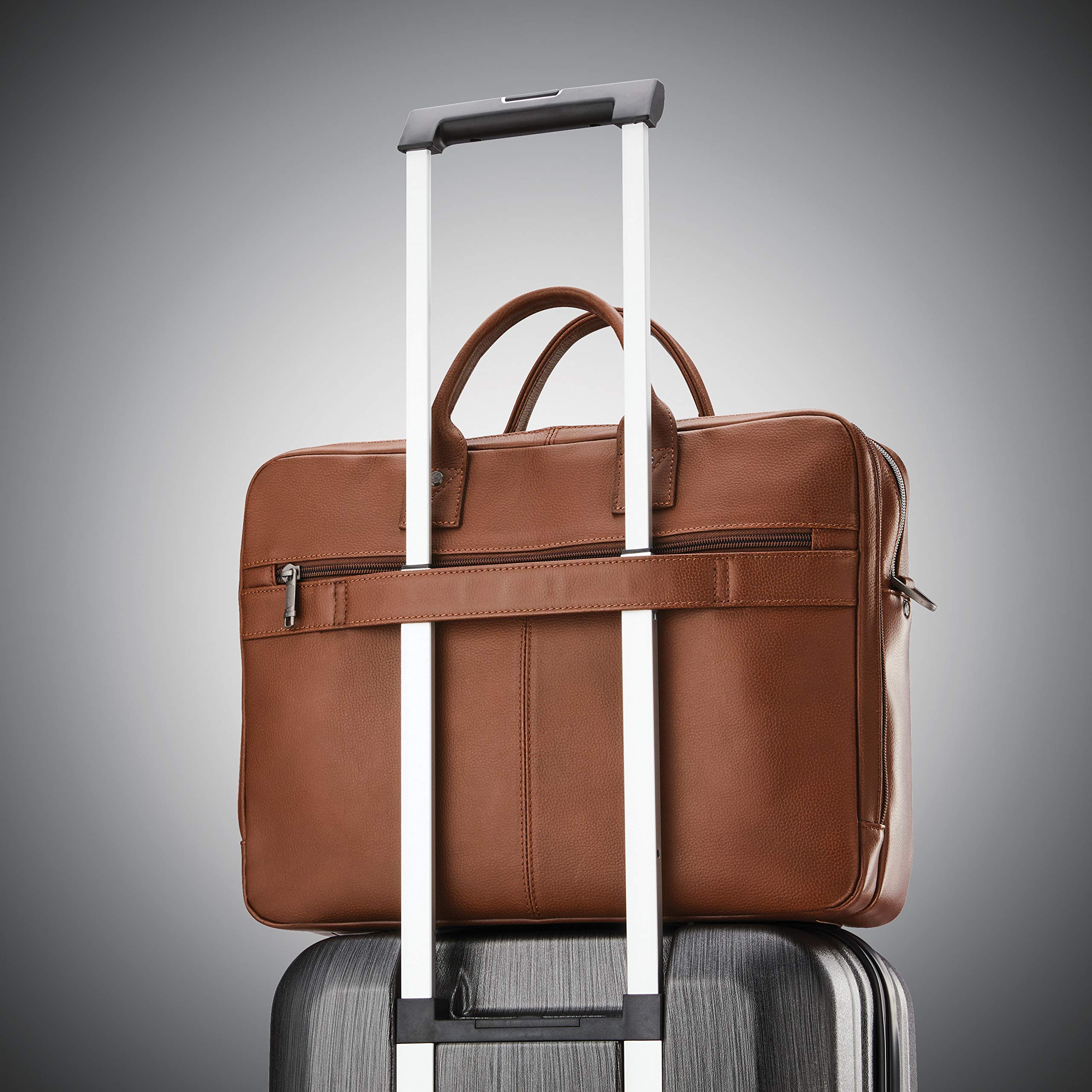 Foto 7 pulgar | Maletín Samsonite Classic Leather Toploader Cognac - Venta Internacional.