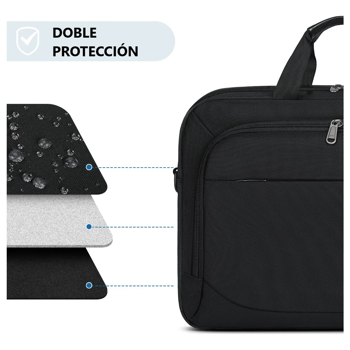 Foto 4 pulgar | Maletin Portafolio Para Laptop Impermeable 15,6 Pulgadas Lab.g Negro