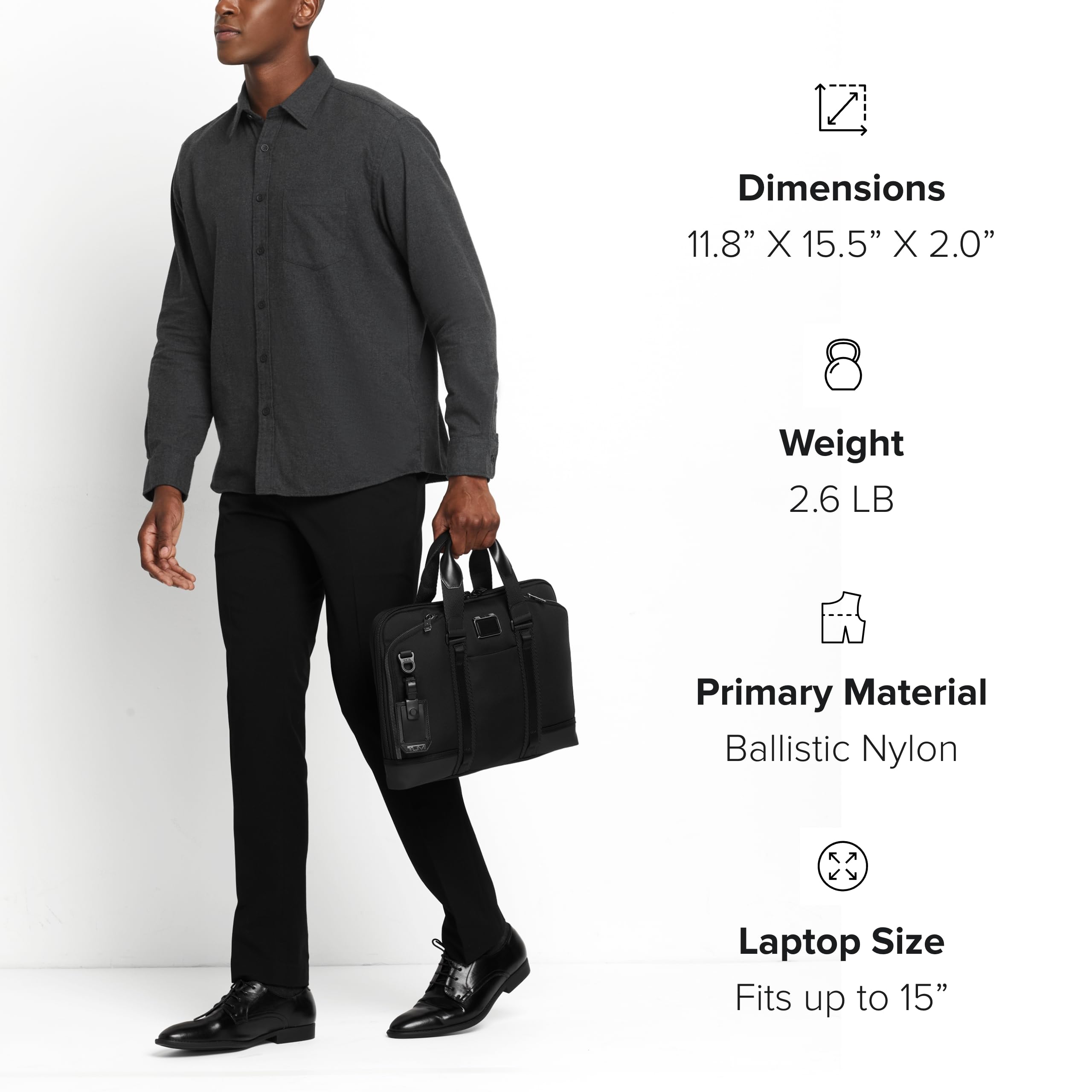 Foto 7 | Maletín Tumi Alpha Bravo Academy Brief Compact Negro 15in - Venta Internacional.