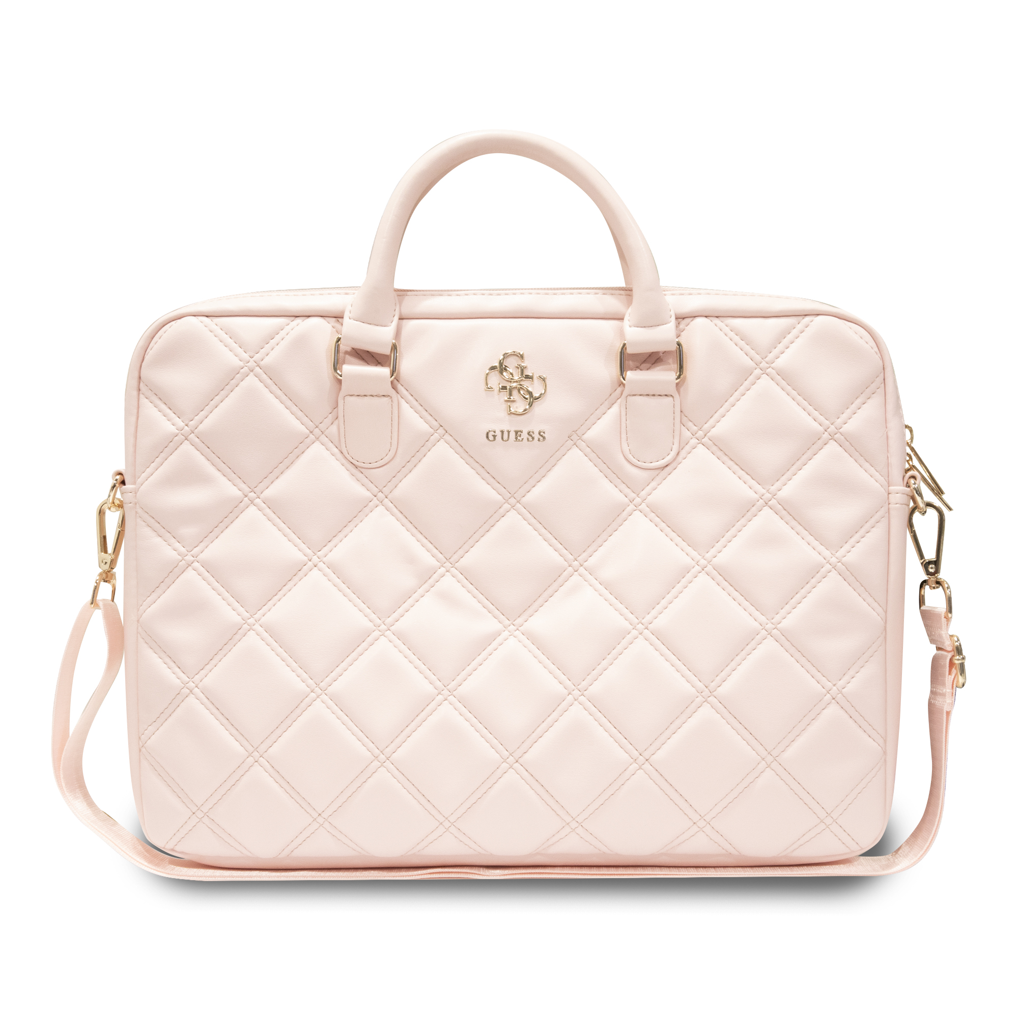 Portafolio Guess 16 Logo 4g Acolchado - Rosa