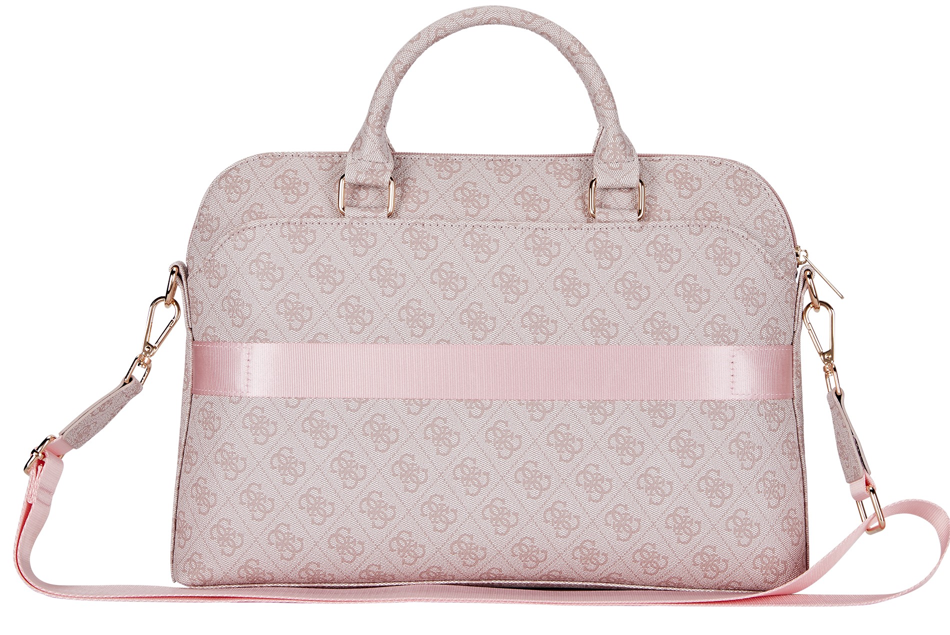 Foto 4 pulgar | Portafolio Original Guess 4g Triángulo Laptop 15 Rosa