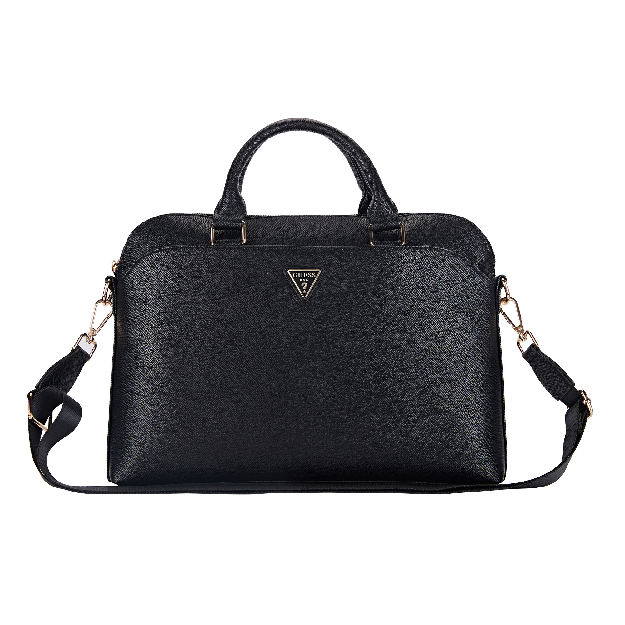 Foto 1 | Portafolio Original Guess Saffiano Triángulo Laptop 15 Negro