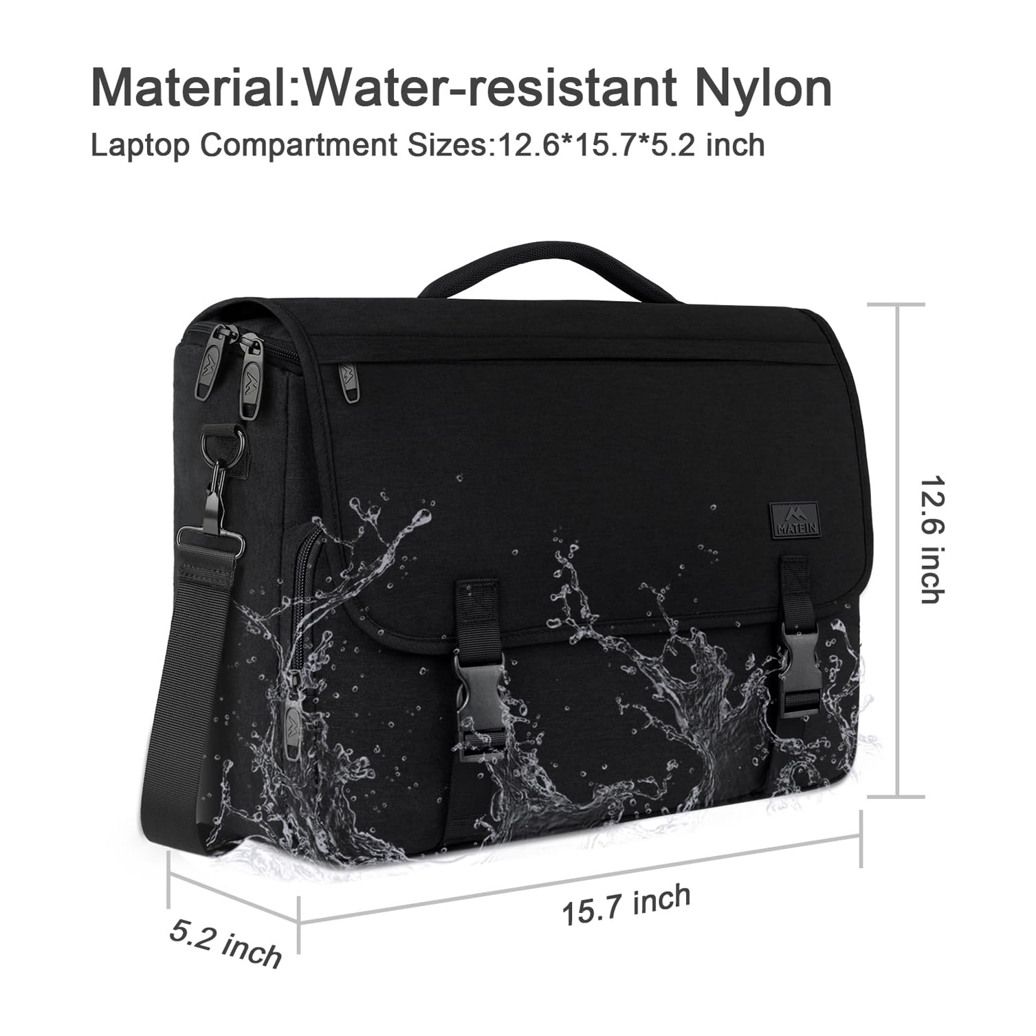 Foto 4 | Bandolera Matein Para Ordenador Portátil De 15.6 Pulgadas Resistente Al Agua - Venta Internacional.