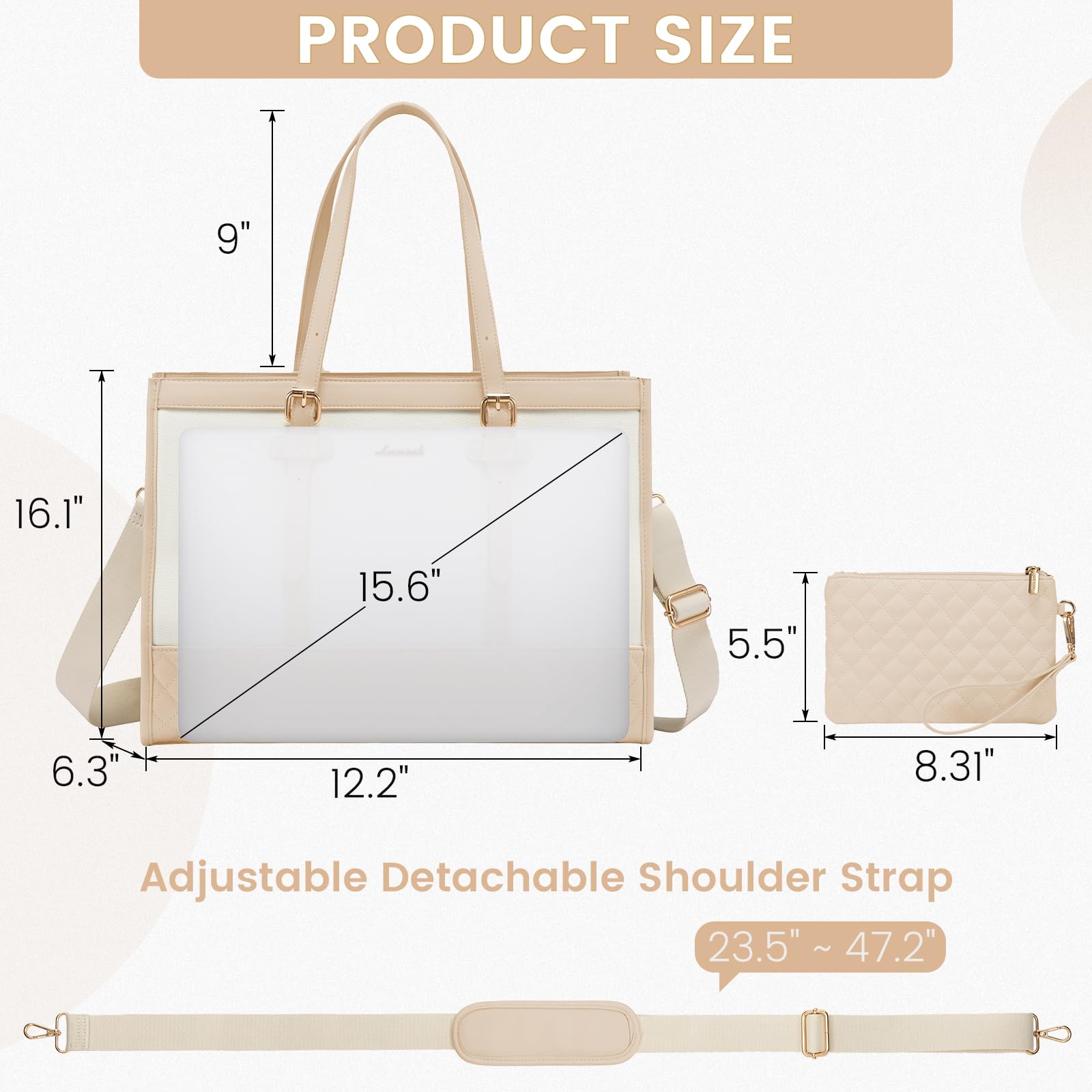 Foto 4 pulgar | Portátil Lovevook Para Mujer  Bolsa De Lona De 15.6 Pulgadas Con Monedero - Venta Internacional.