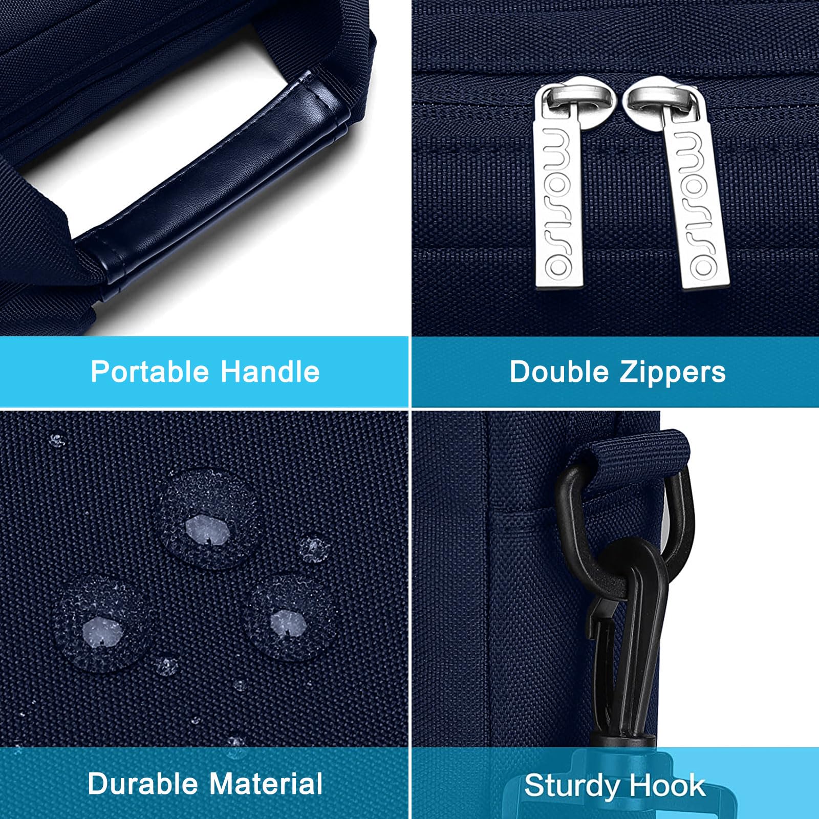 Foto 5 | Bolso De Hombro Para Portátil Mosiso De Poliéster Azul Marino De 15.6 Pulgadas - Venta Internacional.