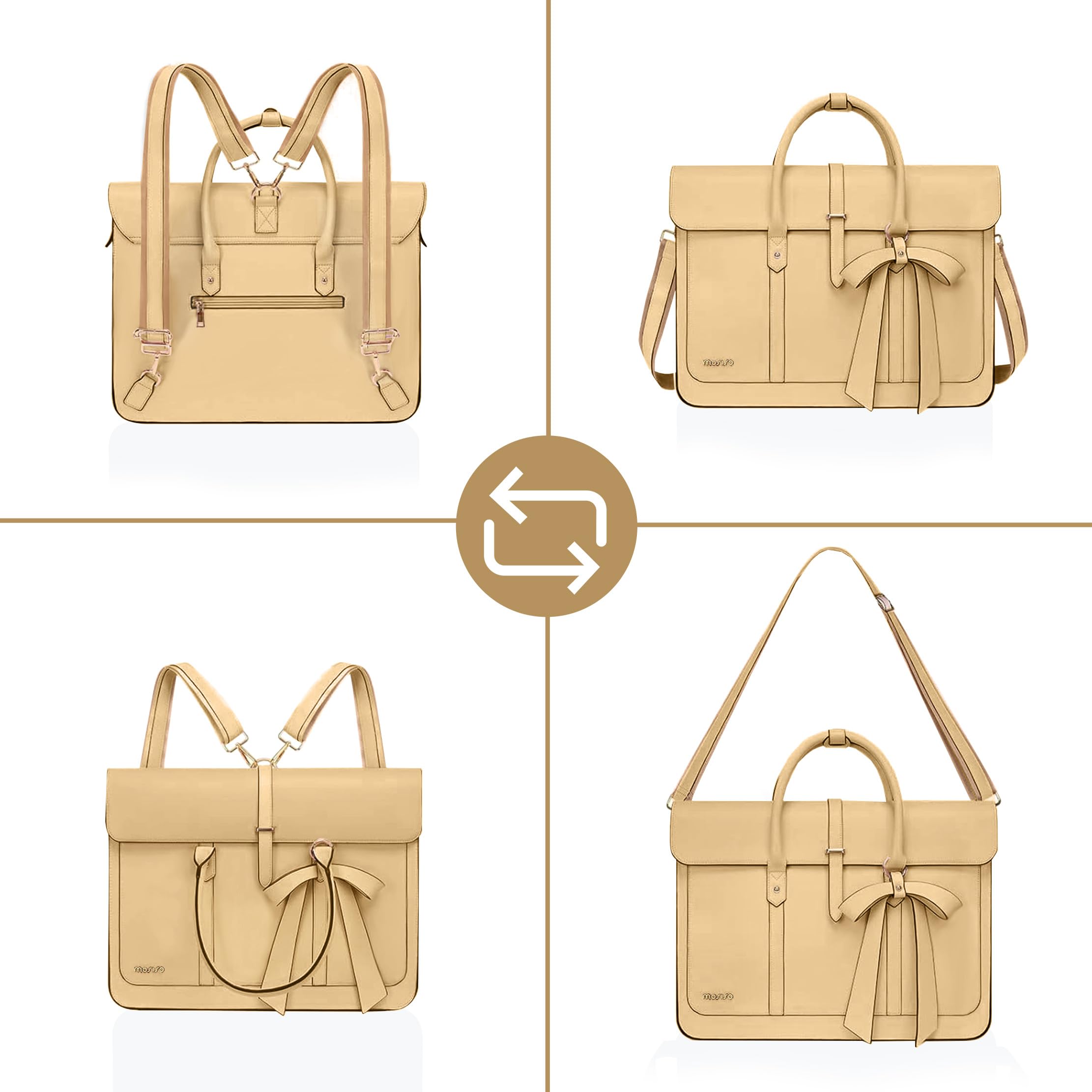 Foto 6 | Bolsa Para Portátil Mosiso Mochila Convertible De Piel Sintética De 13-14 Pulgadas - Venta Internacional.