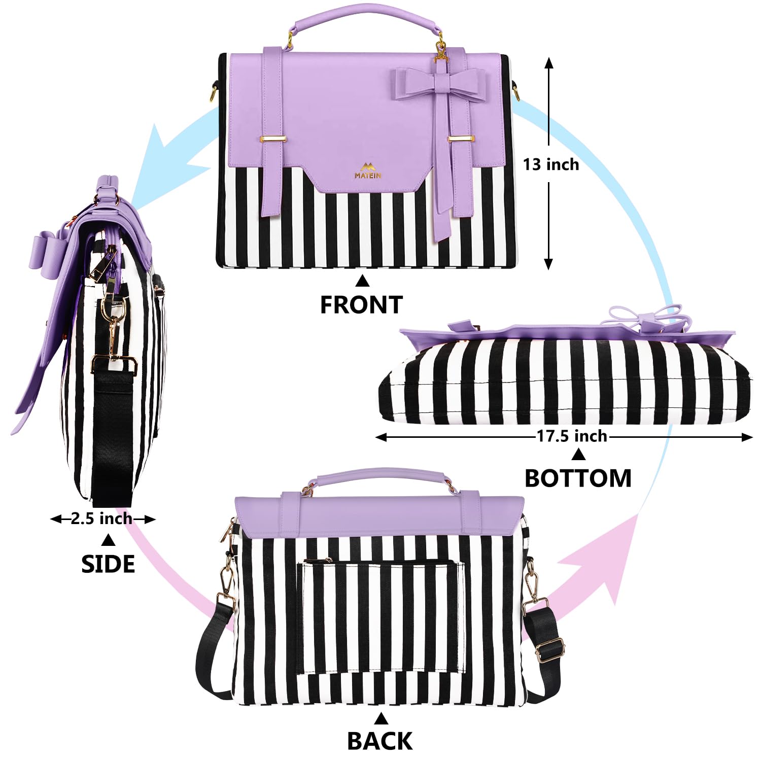 Foto 3 pulgar | Funda Para Portátil Matein De 17 Pulgadas Para Mujer Con Bolsillo Rfid  Color Morado - Venta Internacional.