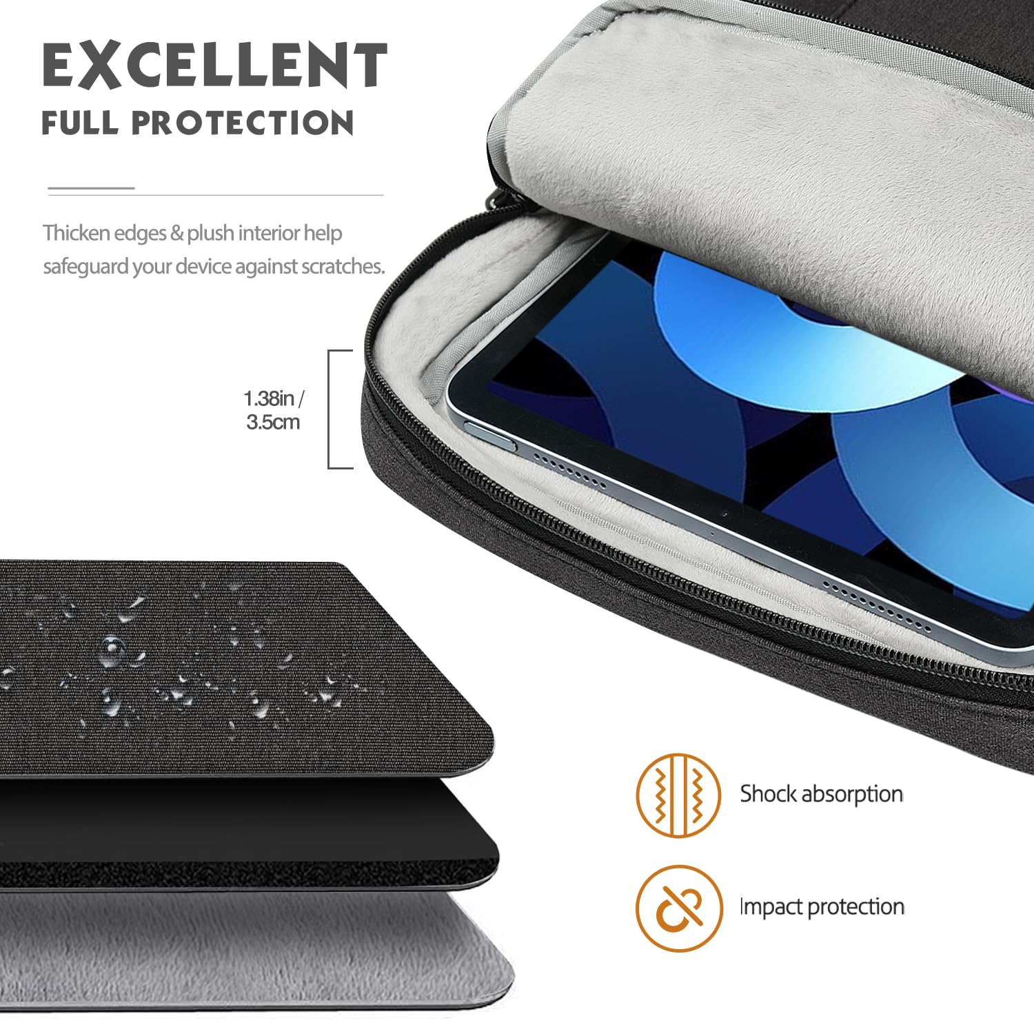 Foto 4 pulgar | Funda Para Tablet Moko De 12 9 Pulgadas  Negra Y Gris  Para Ipad Pro - Venta Internacional.