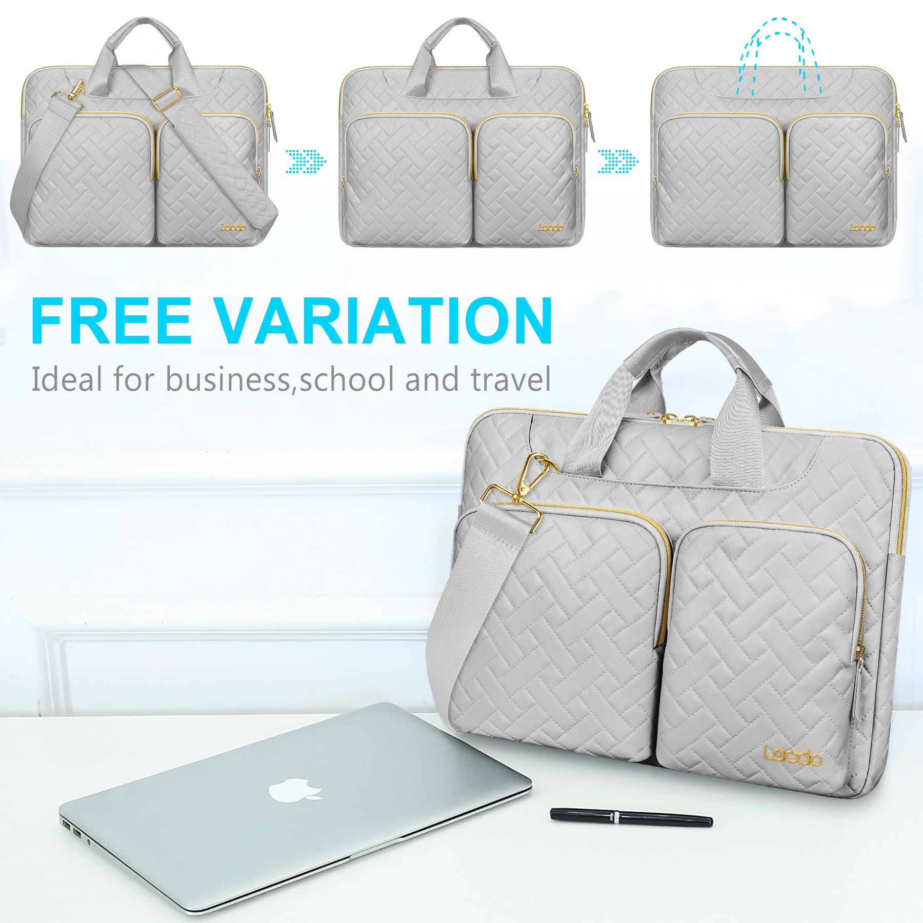 Foto 4 | Bandolera Para Portátil Lacdo 360° Protective 15-15 6 Pulgadas  Gris Espacial - Venta Internacional.