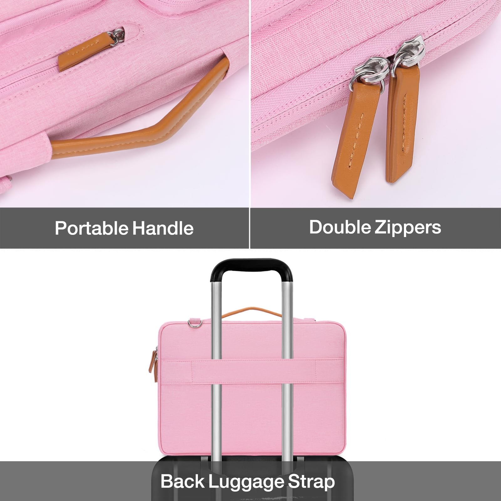 Foto 4 | Bandolera Para Portátil Mosiso 360 Protective 13-13.3 Pulgadas  Rosa - Venta Internacional.