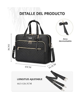 Foto 4 | Maletin Para Laptop 17 Plugadas Mochila Mujer Elegante Impermeable Acolchada Bandolera Convertible