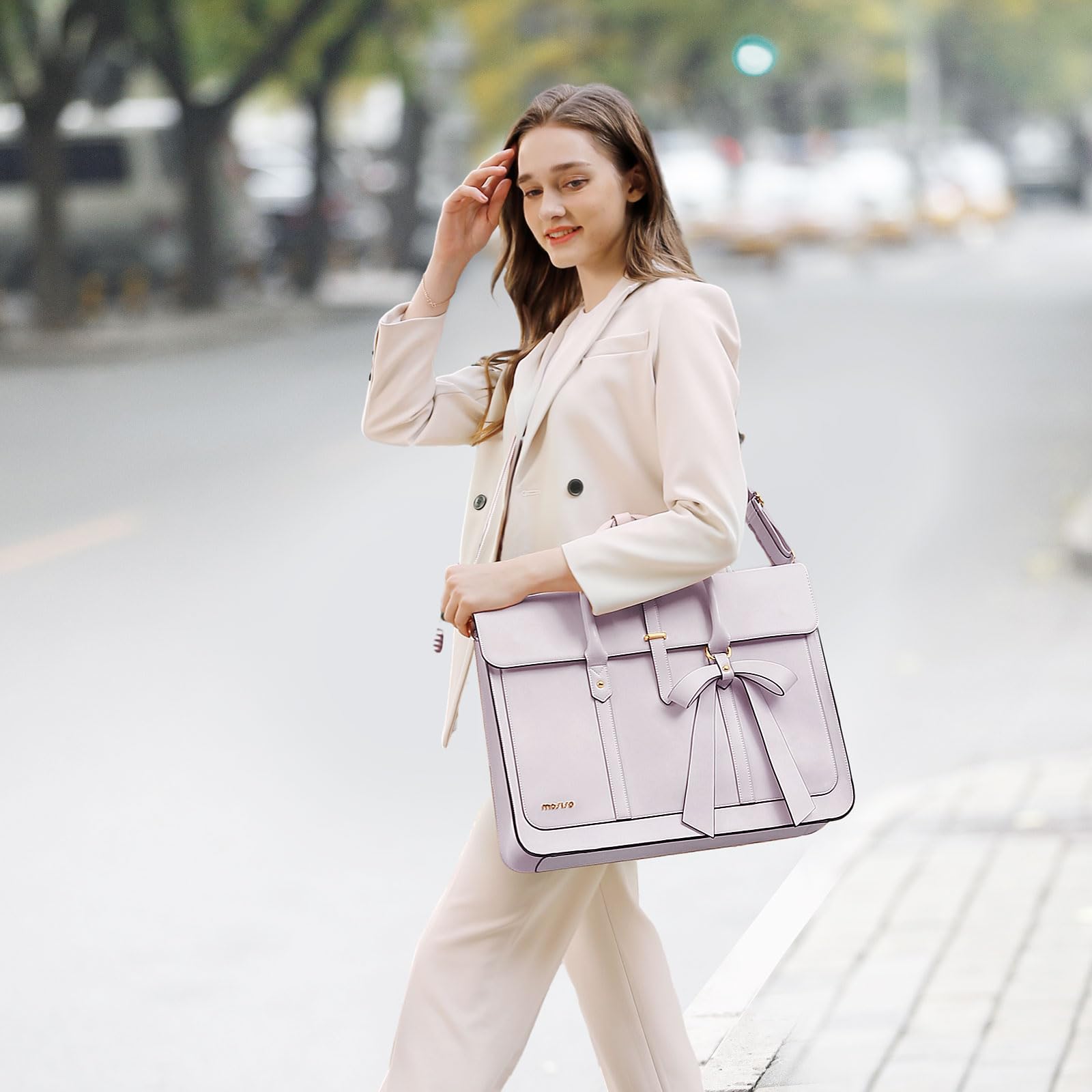 Foto 4 | Bolsa Para Portátil Mosiso De Piel Sintética De 13-14 Pulgadas Para Mujer - Venta Internacional.