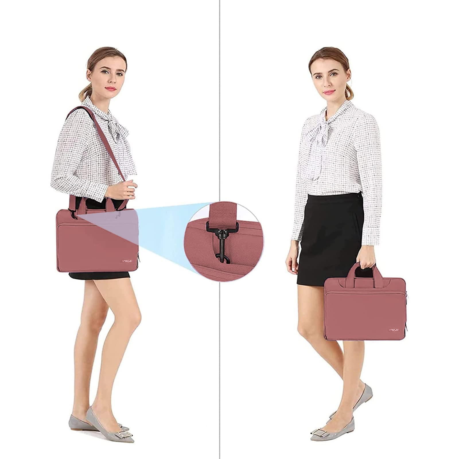 Foto 5 | Bolsa De Hombro Para Portátil Mosiso 360 Protective 13-14 Pulgadas Dusty Rose - Venta Internacional.