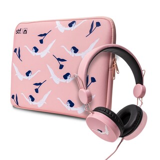 Foto 1 | Combo 2 en 1 Funda Laptop 14inc y Audífono Alámbrico On Ear STF Mobile color Rosa