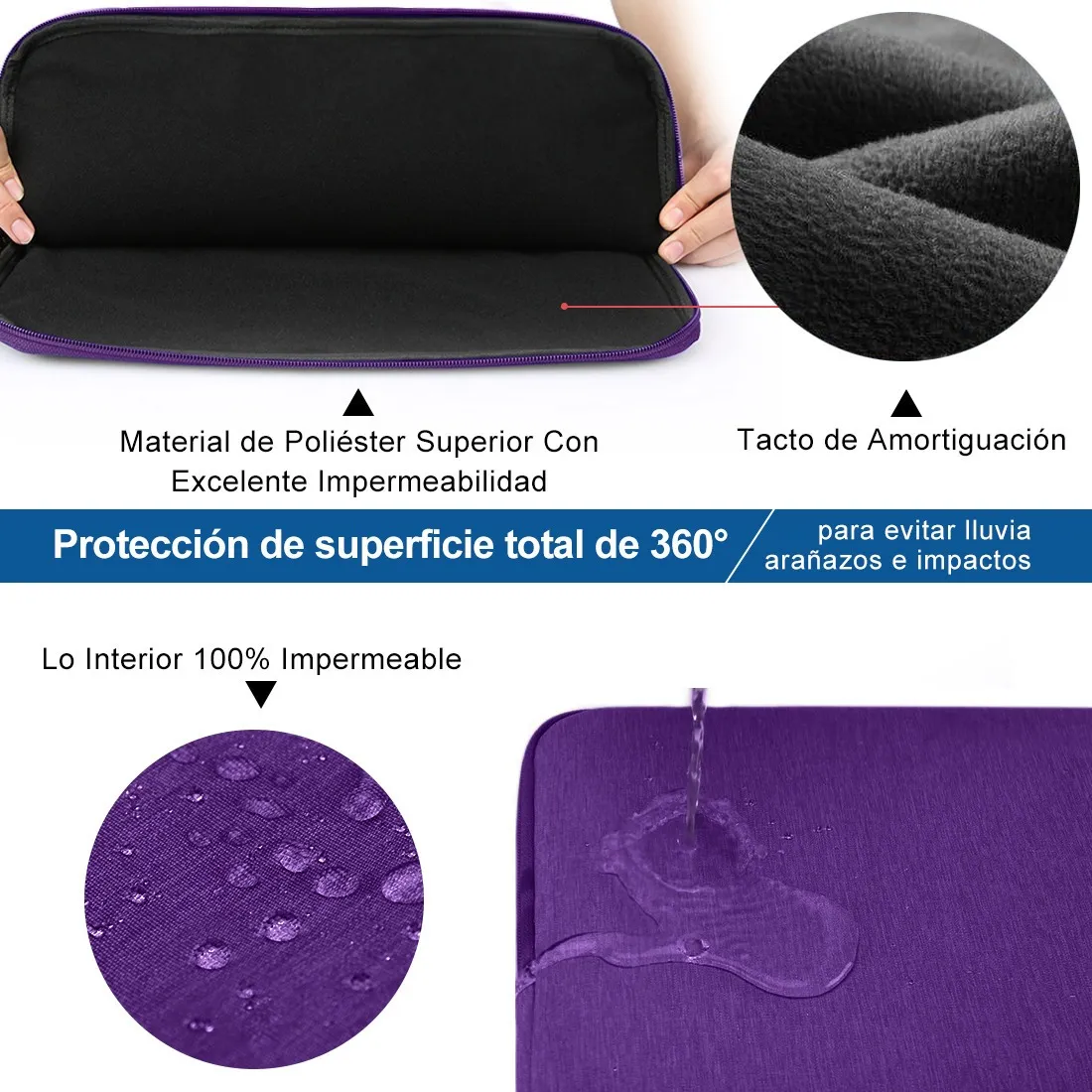 Foto 4 pulgar | Funda para Laptop 15.6'' Pulgadas color Violeta