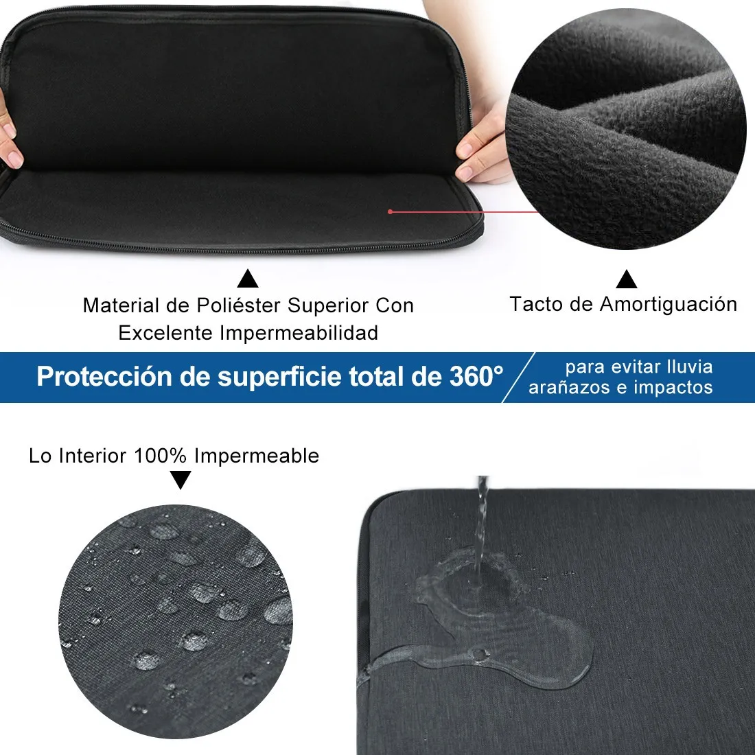 Foto 2 | Funda para Laptop 15.6'' Pulgadas color Gris Oscuro