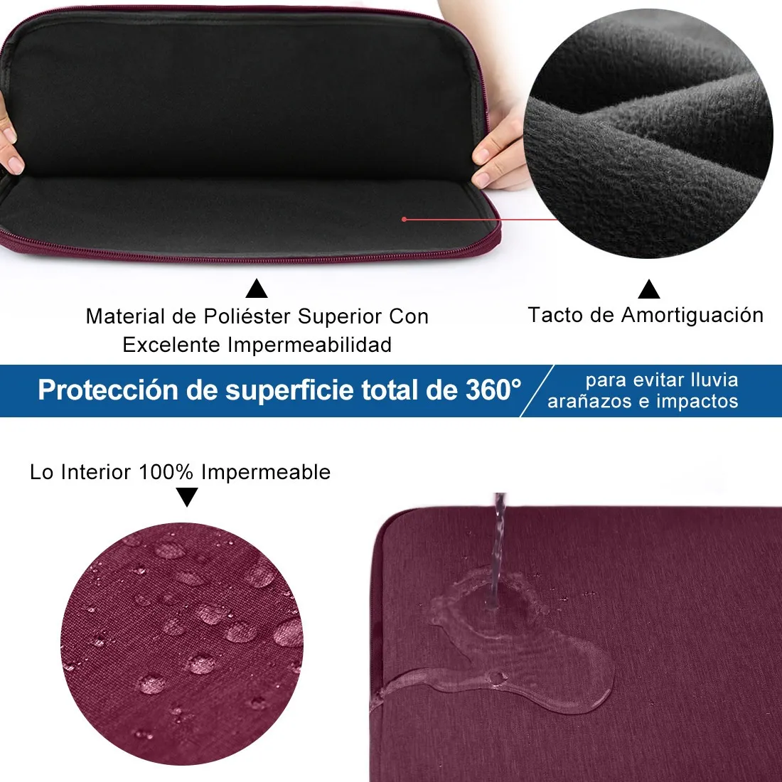 Foto 4 pulgar | Funda para Laptop 15.6'' Pulgadas color Rojo