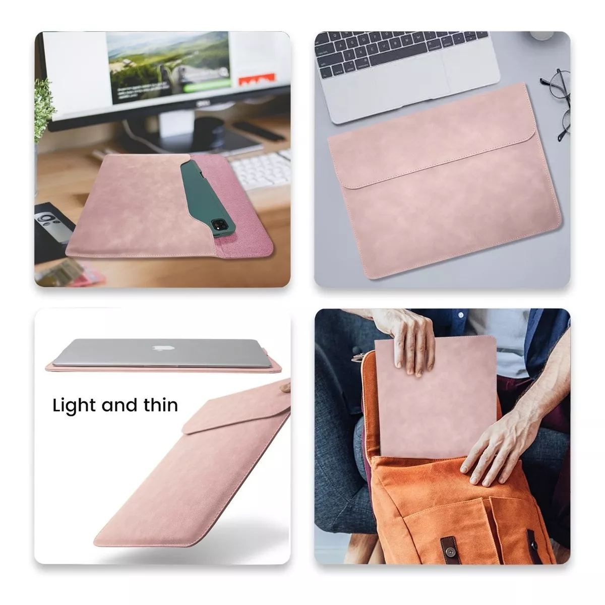 Foto 3 pulgar | Funda Protectora Portátil Bolsa Para Macbook Laptop 14'' Eo Safe Imports Esi-14314 Rosa