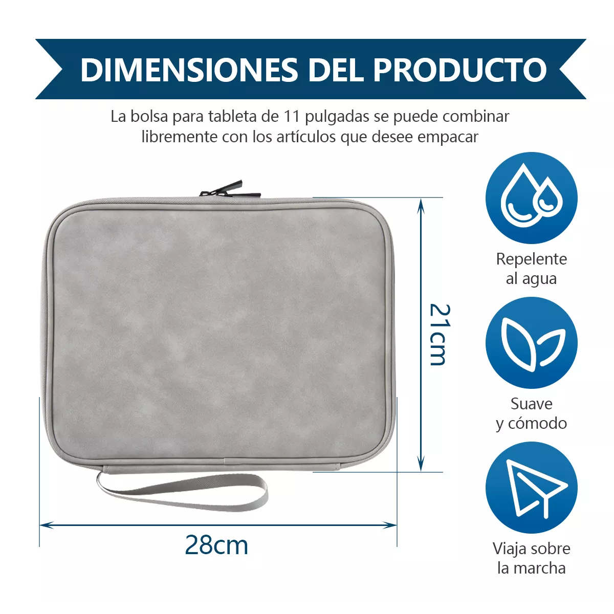 Foto 3 pulgar | Funda Para Tablet Antipolvo Y Resistente Agua 11 Pulgadas Eo Safe Imports Esi-16685 Gris