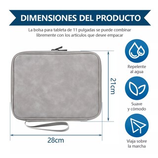 Foto 2 | Funda Para Tablet Antipolvo Y Resistente Agua 11 Pulgadas Eo Safe Imports Esi-16685 Gris