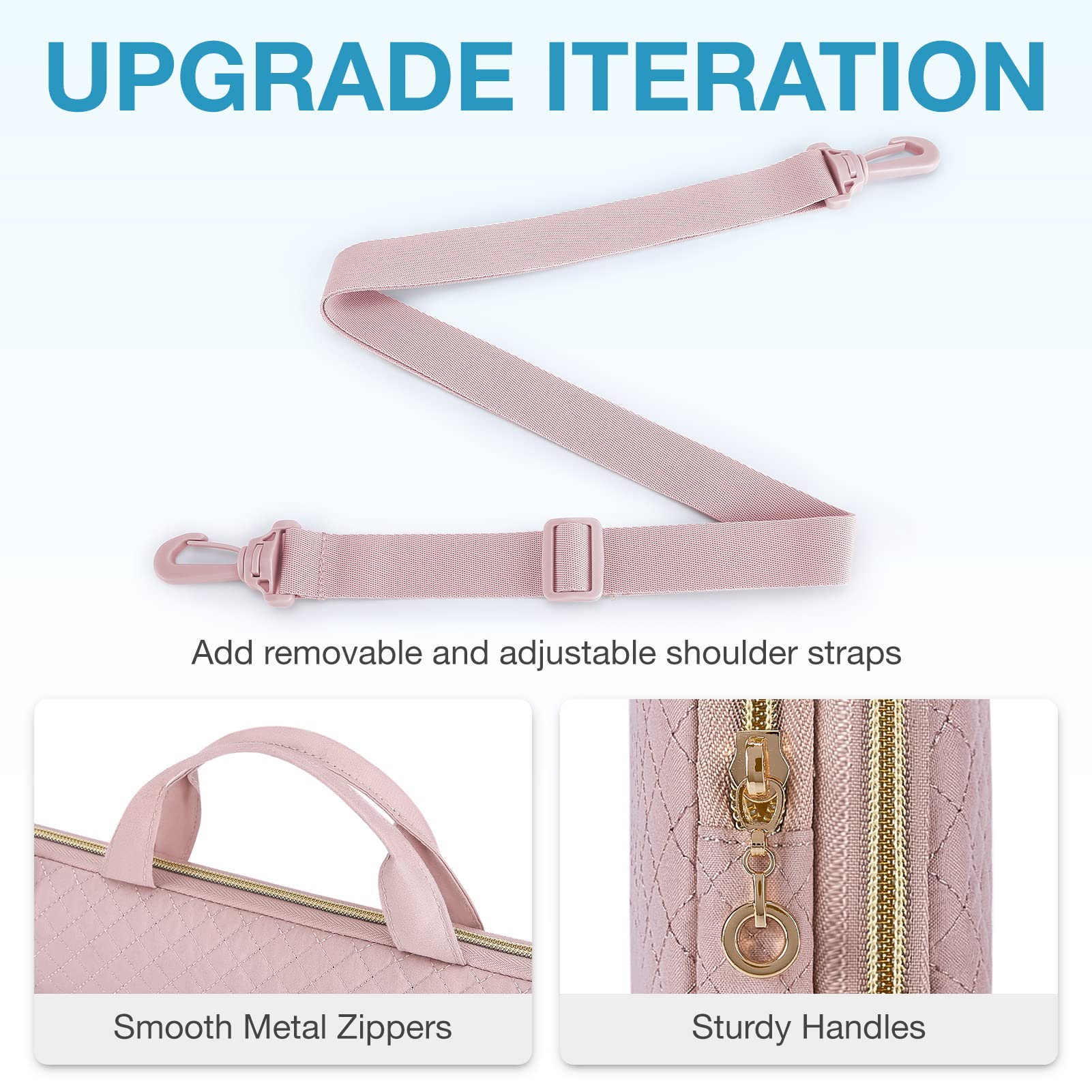 Foto 4 | Funda Protectora para Portátil Bagsmart de 15.6 Pulgadas Rosa - Venta Internacional