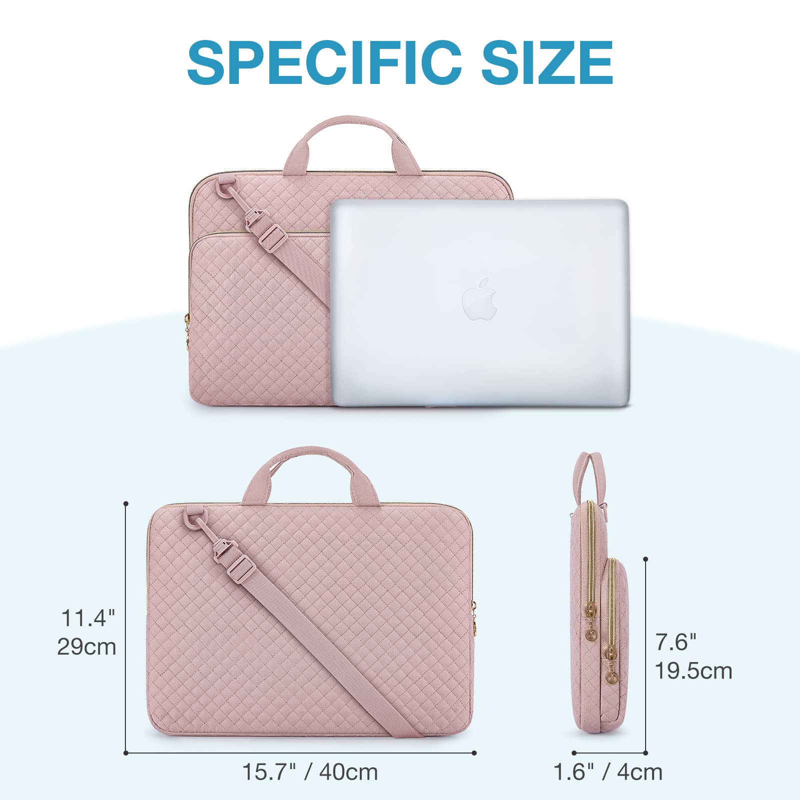 Foto 6 | Funda Protectora para Portátil Bagsmart de 15.6 Pulgadas Rosa - Venta Internacional