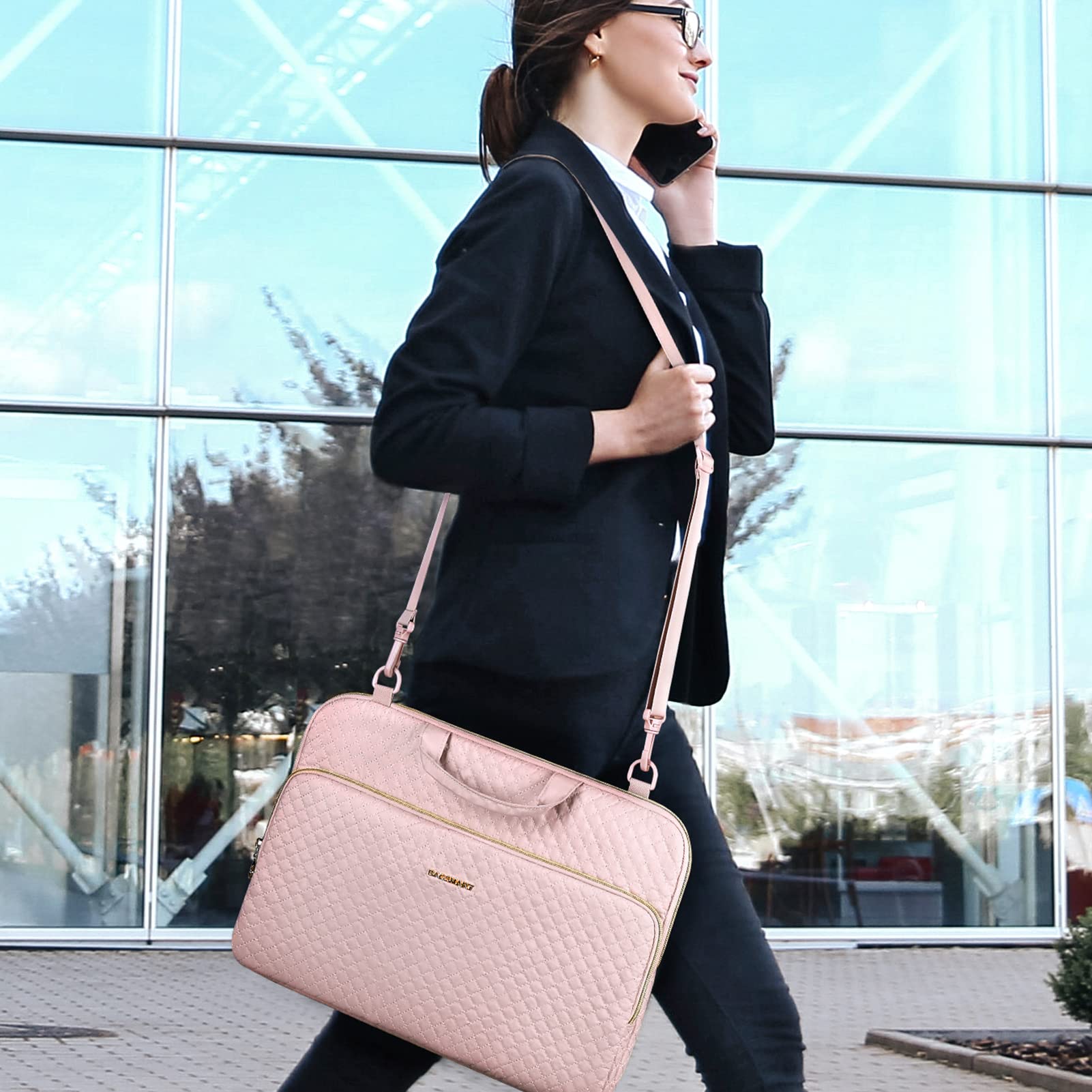 Foto 8 pulgar | Funda Protectora para Portátil Bagsmart de 15.6 Pulgadas Rosa - Venta Internacional