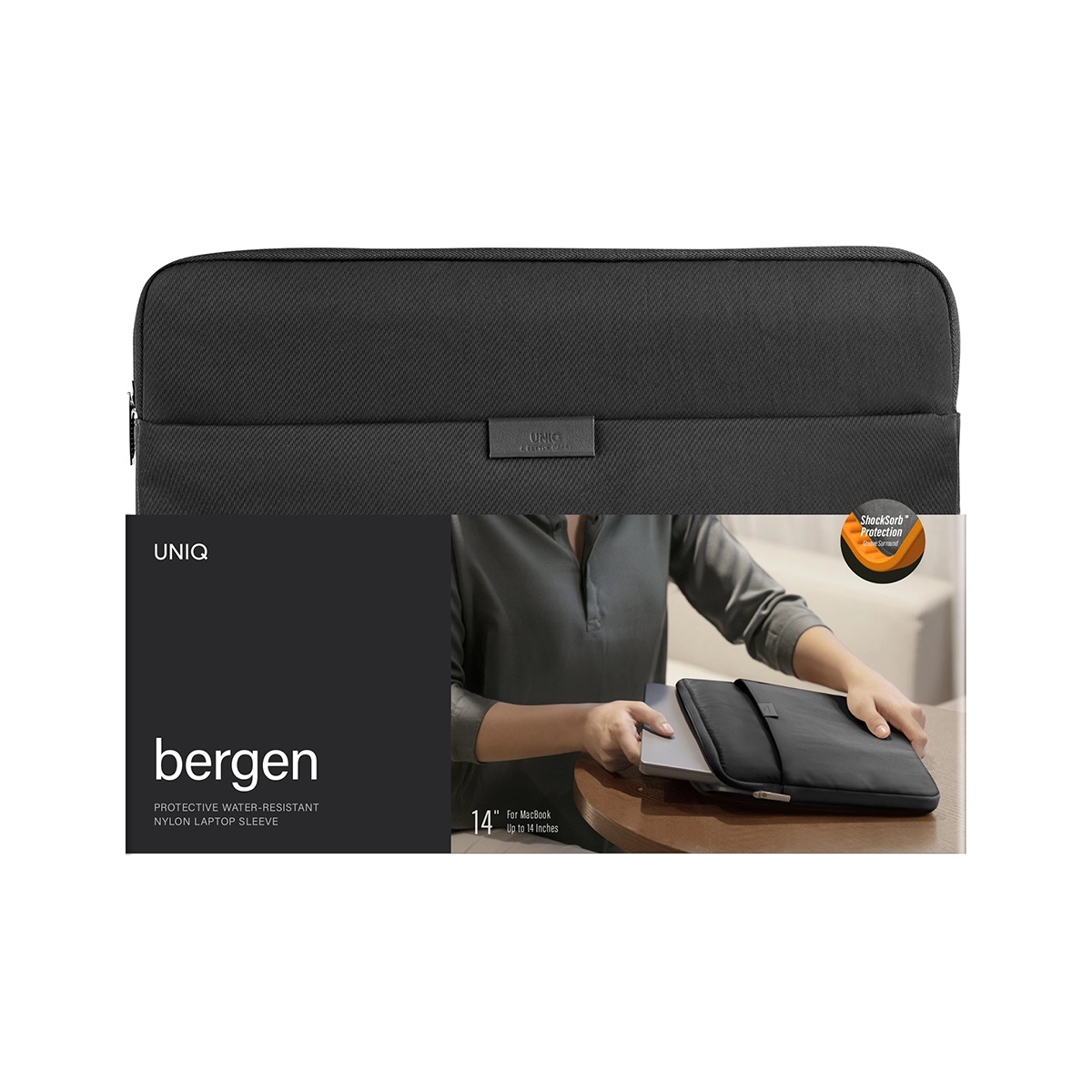 Foto 7 | Funda Para Macbook Hasta 14'' Negro Bergen De Uniq
